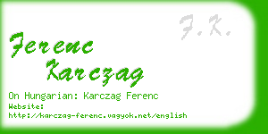 ferenc karczag business card